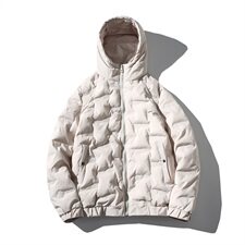 2021秋冬新白底风棉衣面料：100%聚酯纤维M733-P85，男装棉衣，电商A001