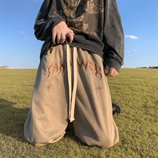 秋季新款休闲裤男麂皮绒拖地D329-QM517-P55-控78，男装休闲裤，电商D329