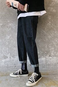 主推款2021初秋新品宽松直筒牛仔裤休闲百搭男裤子D309-2 K03 P55图片