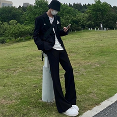 纯色cleanfit冰丝裤子马吉拉那不勒斯微喇西裤XK01-TP30，男装西裤，星座310A-4