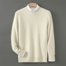 羊毛套衫男圆领针织毛衣长袖休闲2024冬新款保暖男装，男装羊毛衫，宇灿羊绒