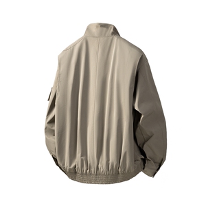 立体白底立领多口袋大码M-5XL夹克男100%聚酯纤维JK77987P85控138图片