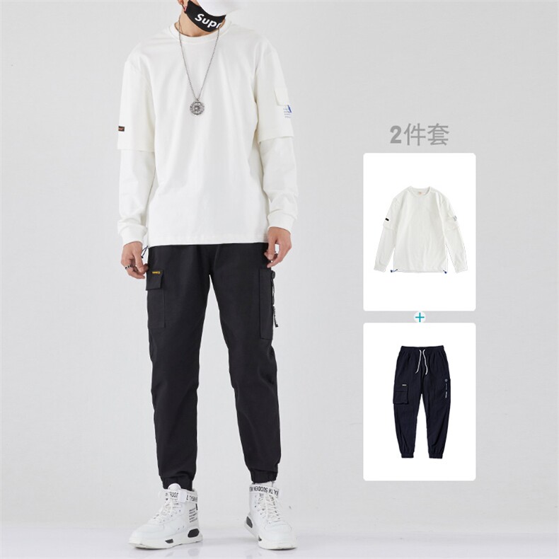 长袖卫衣外套男士套装个性休闲青少年运动两件套621+918,男装休闲套装,电商A128