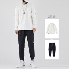 长袖卫衣外套男士套装个性休闲青少年运动两件套621+918，男装套装，电商A128