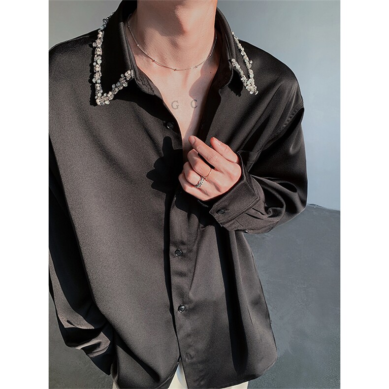 现货！26春夏男士丝滑醋酸珠片重工衬衫CS103-P108图片