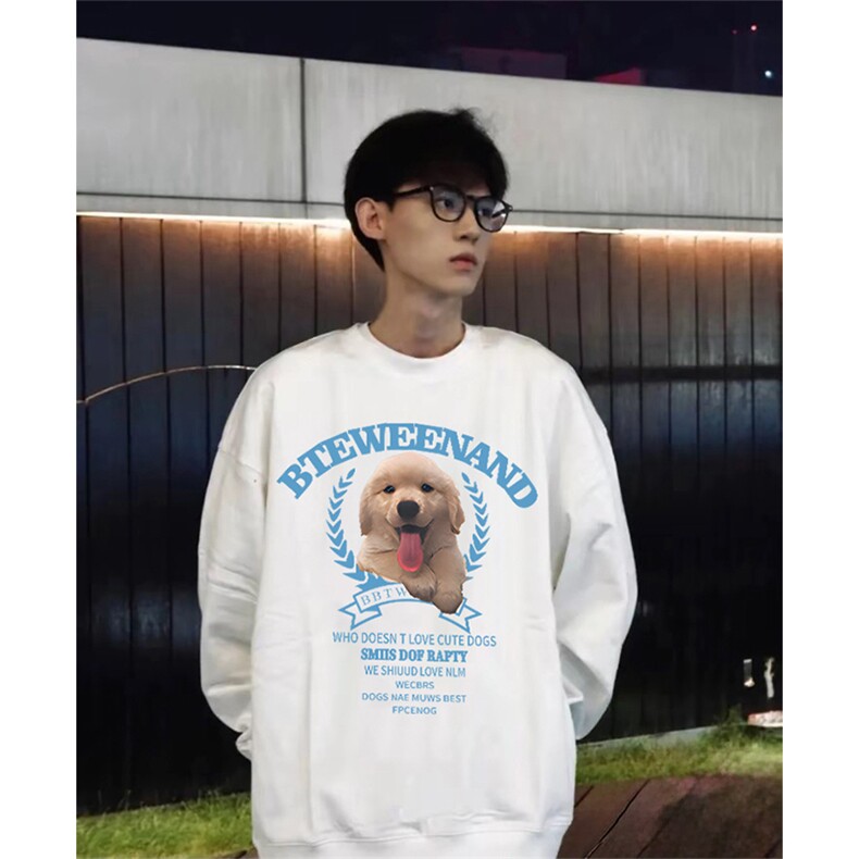 抖音得物现货高品质美式宽松圆领印花卫衣新款重磅卫衣ADY106,男装卫衣,电商A443