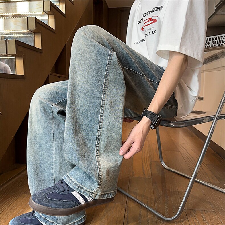 黄泥染牛仔裤男M-4XL直播品质P65控88,男装牛仔裤,电商B219B