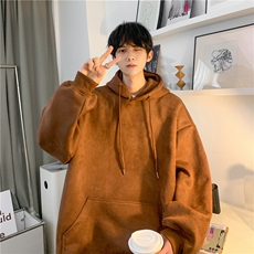 麂皮绒2026春季新款潮流宽松连帽落肩卫衣JK23301-特批40控59，男装卫衣，星座605(原A050)