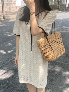 【现货】 夏季新款 面料连衣服 小香风图片