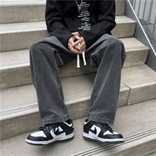 港风2025秋季新款男生牛仔裤潮牌高街抽绳裤子KN12P40，男装牛仔裤，电商D325