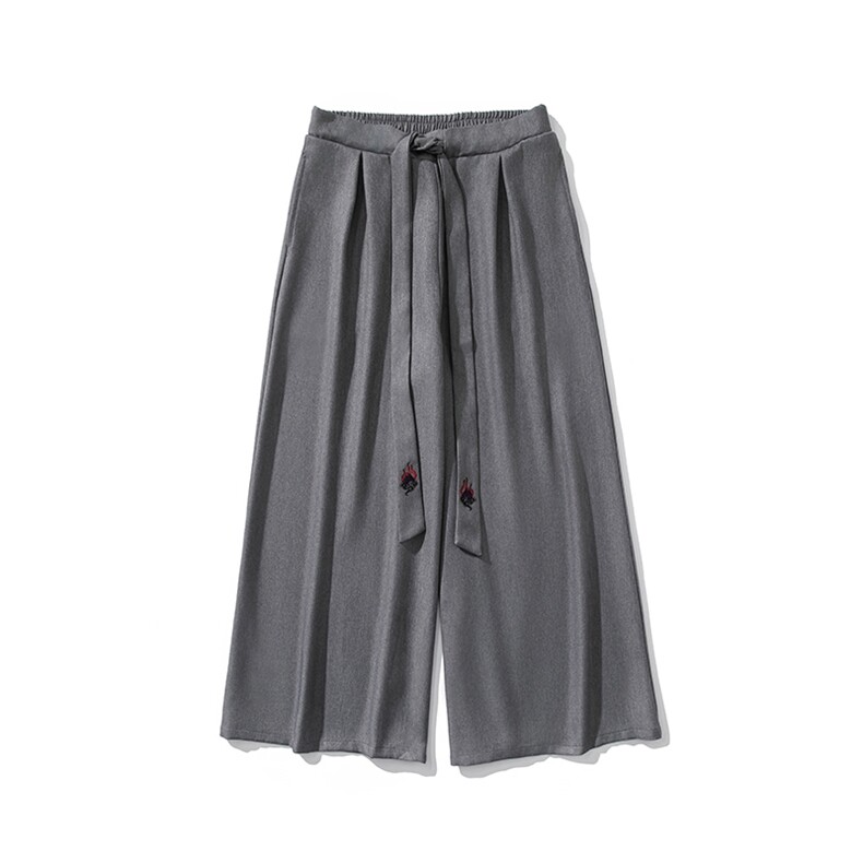 24秋冬风宽松休闲裙裤汉服垂感阔腿裤宋裤新中式潮K272/P75,男装民族服装,钱塘713