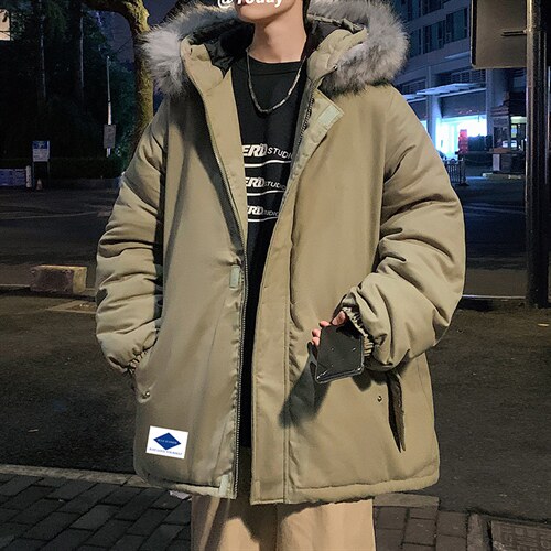 MM48061-P130冬季大毛领棉衣男士大码加厚棉袄男棉服，男装棉衣，电商A040