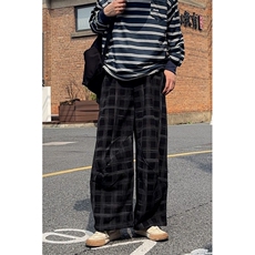 肌理感格纹休闲裤男2025卫裤搭配卫衣牛仔裤子1412-2/1030/P55，男装牛仔裤，星座1412-2