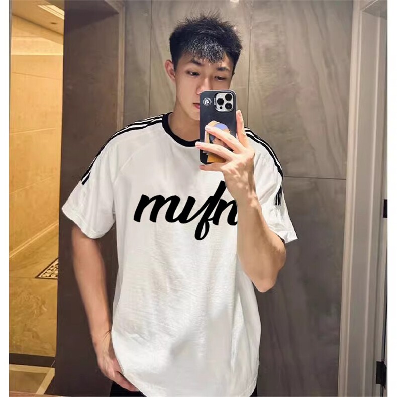 夏季美式高街重磅纯棉三条杠织带撞色男女短袖T恤ZD633-特P30,男装T恤,电商A486-1