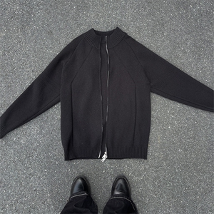 YK86098-P50 腈纶45%锦纶24.3%聚酯纤维30.7%立领拉链开衫毛衣男图片