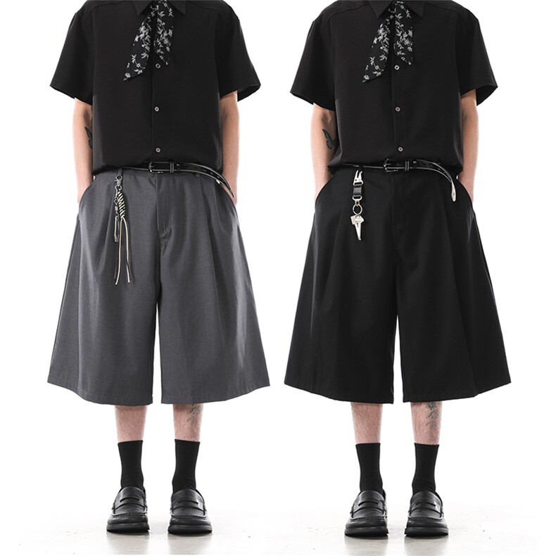 903-WK209-P65S-XXL【灰色黑色】老钱风休闲西裤短裤男4，男装牛仔裤，星座903