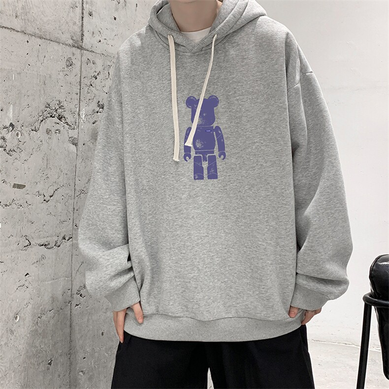 WY2242-P35加绒款-P40纯棉连帽卫衣男大码运动帽衫宽松薄外套男,男装卫衣,电商A040
