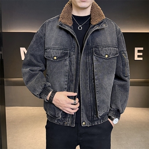 羊羔毛牛仔外套男2025冬款加绒加厚保暖夹克男上衣B317/J618/P175图片