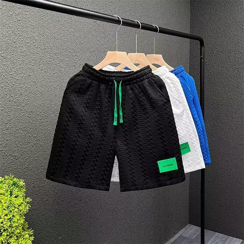 夏季简约贴标运动五分裤男潮牌宽松情侣休闲短裤夏天男装韩版中裤,男装牛仔裤,星座1013