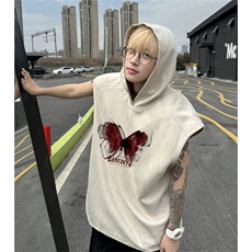 绒连帽背心坎肩男T恤美式港风JLB426-P30控48，男装背心/马甲，电商B370