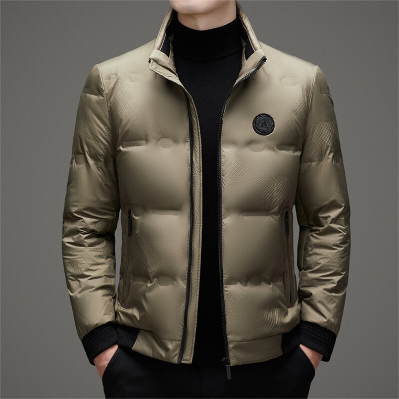 2025新款男士立领羽绒服中青年冬季短款保暖防寒羽绒服外套男装,男装羽绒服,钱塘6003（原4033）