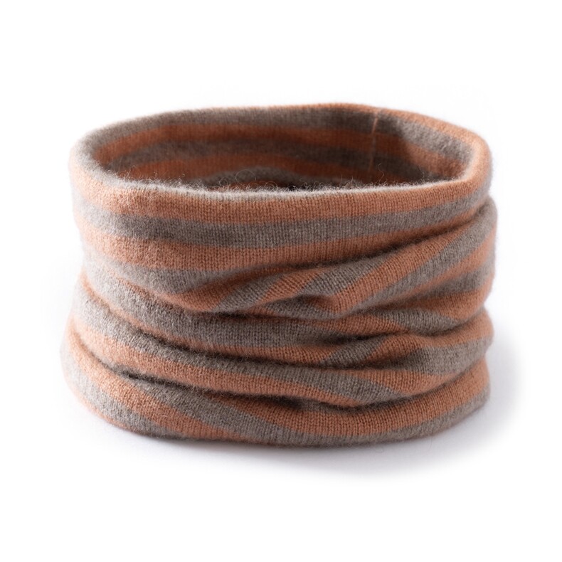 2025秋冬百搭时尚彩条脖套舒适百搭软糯保暖,饰品围巾,朴石羊绒