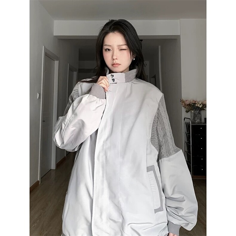 抖音品质新款中性外套毛线拼接1408-WT37-P70（网图），女装短外套，四季星座1408（原星座1613）