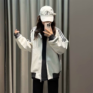 抖音得物高品质 美式高街重磅结构设计拼接织带立领卫衣外套 CM42图片