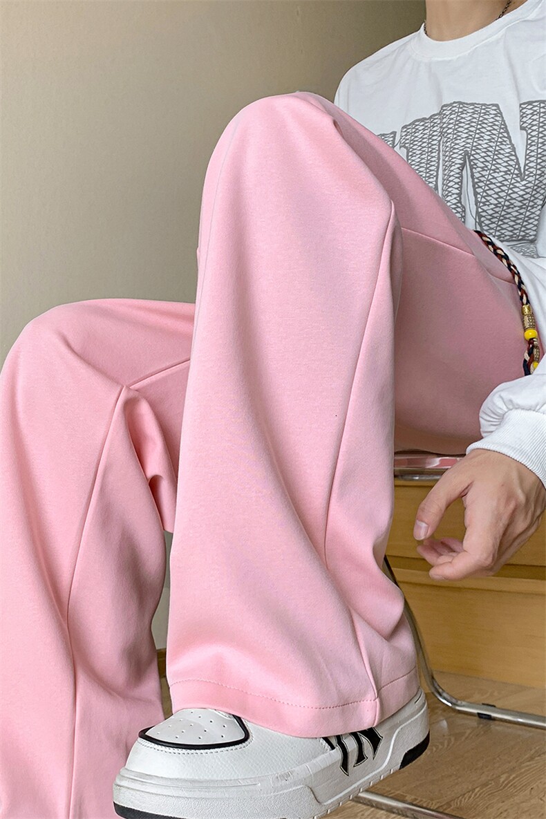 8XL-M特大码港风阔腿裤男垂感拖地裤休闲裤子宽松运动裤K935P40,男装休闲裤,电商D206-1
