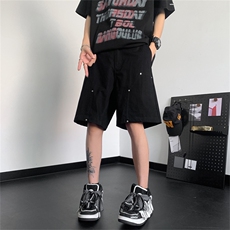美式复古宽松工装短裤2024夏季小众街头休闲五分裤现货K7971-P32，男装牛仔裤，星座512-3
