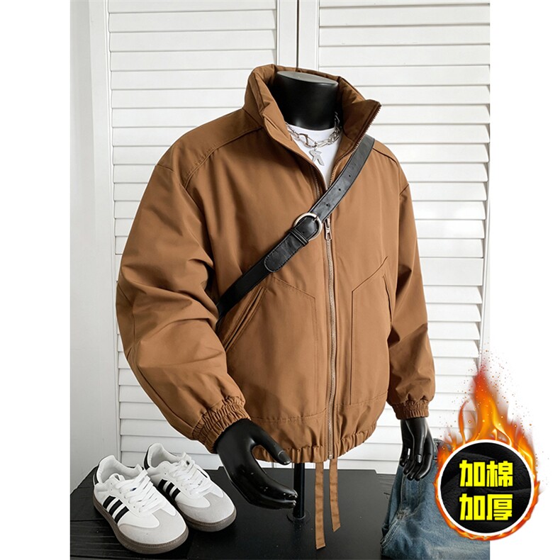 现货美式高街休闲夹克冬季立领纯色三防户外工装加厚棉服外套，男装夹克，电商A486