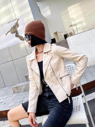 收腰大方款皮衣，女装皮衣，米菱