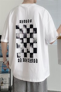 2024夏季棋盘格印花T恤 220g 100棉 A161-2-T104-P25图片