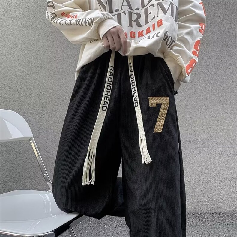 美式潮牌裤子男秋季宽松大码男裤运动卫裤DX17P32,男装休闲裤,星座1116-2