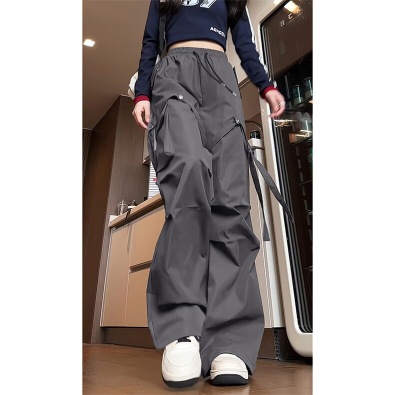 美式高街新款高腰宽松显瘦休闲阔腿拖地裤直筒工装裤K603TP45控69,男装工装外套,电商A102B