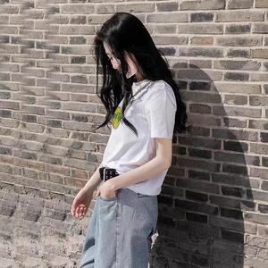 韩版印花圆领简约百搭运动风短袖T恤图片