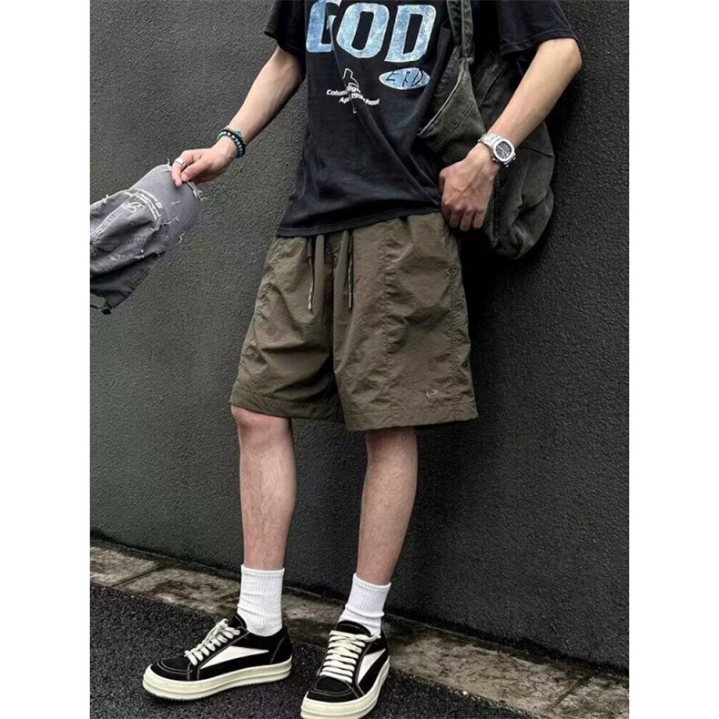 夏季快干沙滩裤男美式潮牌宽松休闲运动五分裤工装短裤D37-P40,男装牛仔裤,星座1001-1