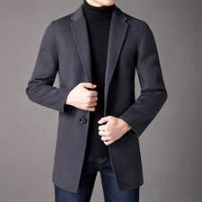 LB-K02秋冬2023年男士毛呢大衣羊毛呢子双面尼中长款风衣P345，男装毛呢大衣，电商B360