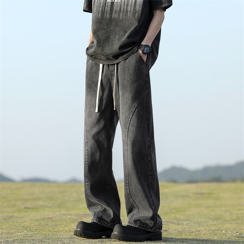 美式复古宽松牛仔裤直筒时尚潮牌男款裤子K760特批-40,男装牛仔裤,星座718-1
