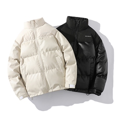 加厚男士棉衣潮流皮棉服冬季字母印花棉袄宽松大码A266-P01-P80，男装棉衣，电商A266