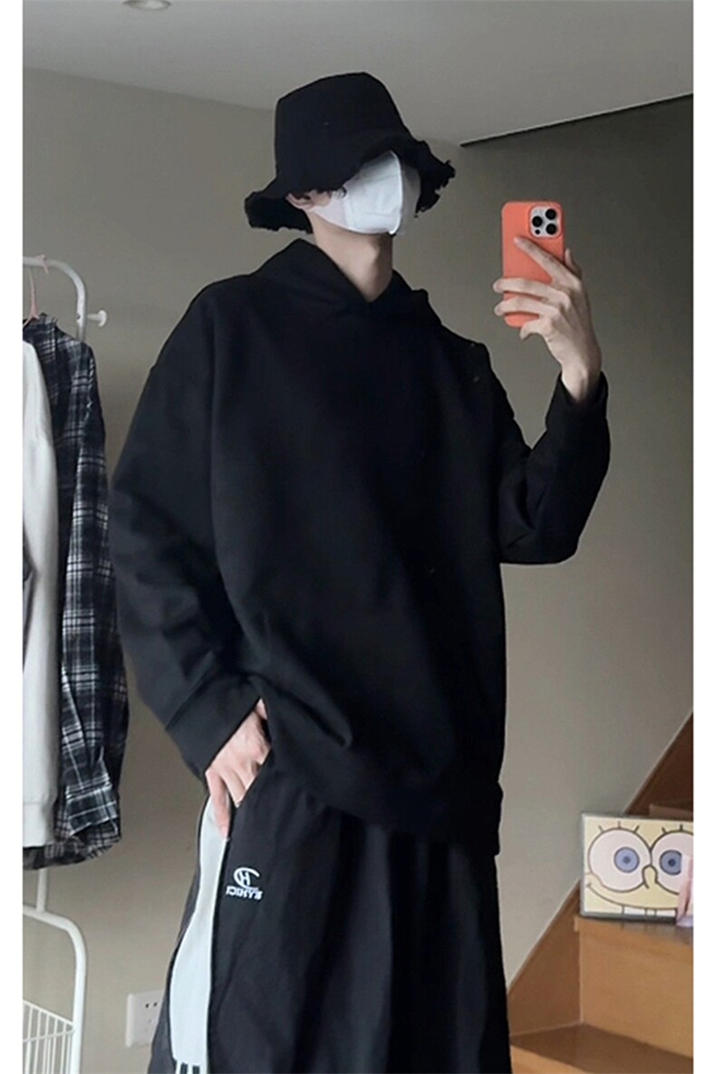 潮流麂皮绒连帽九色卫衣大码宽松休闲内搭W4613-P35【特价】,男装卫衣,电商A007