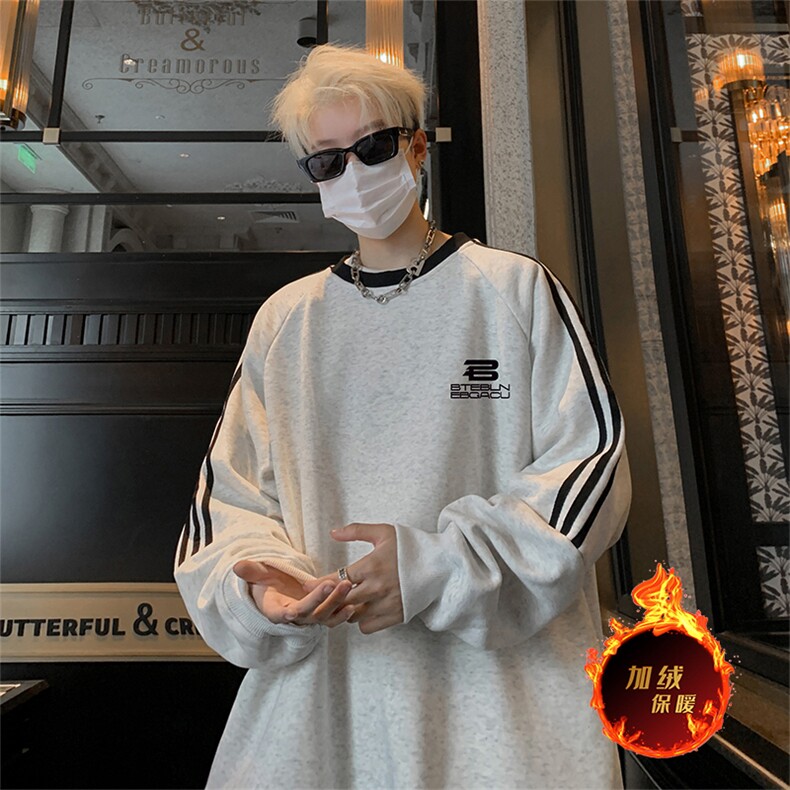抖音得物供货提供视频秋冬重磅美式宽松织带圆领卫衣0333,男装卫衣,电商A486