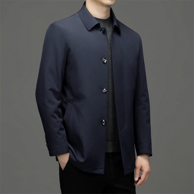 男士厚款保暖羽绒服冬季翻领可脱卸内胆上衣中年商务休闲外套男装，男装羽绒服，电商B212（原钱塘6029）