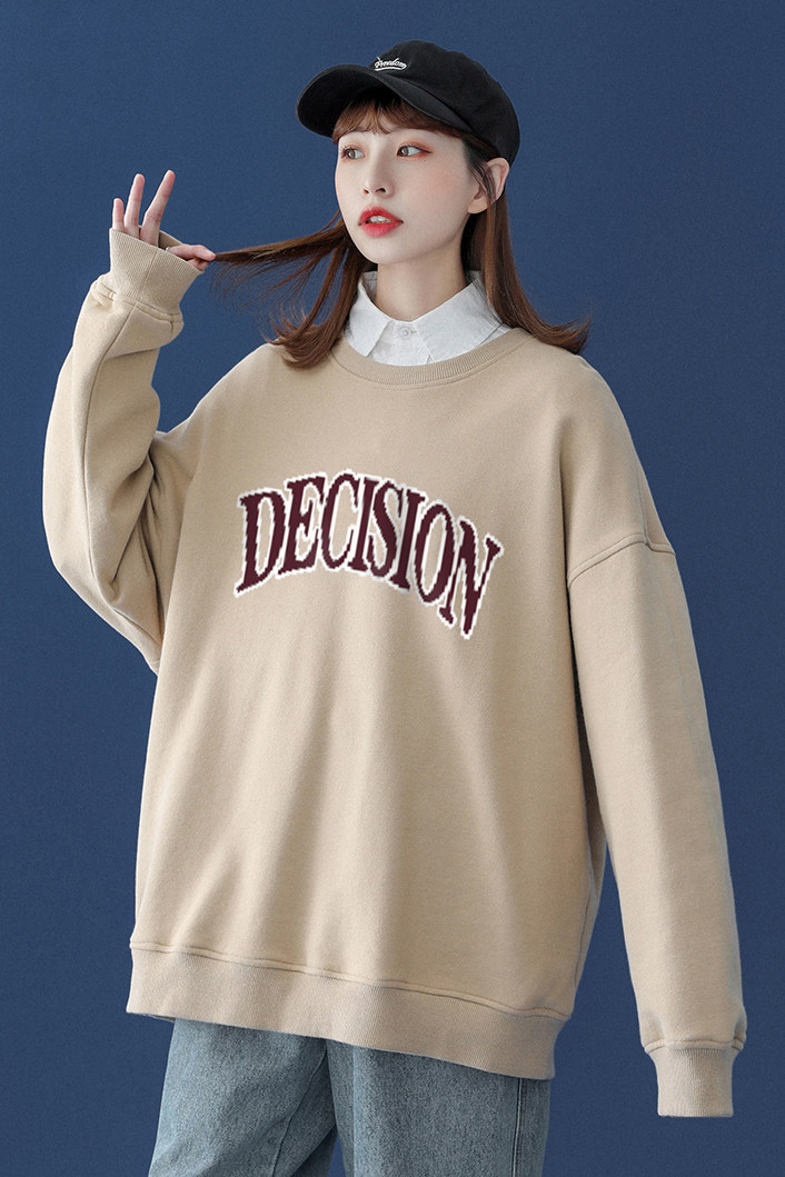 春季小众衣服2024年新款韩版字母宽松显瘦长袖卫衣W167P30控48,男装卫衣,A247A