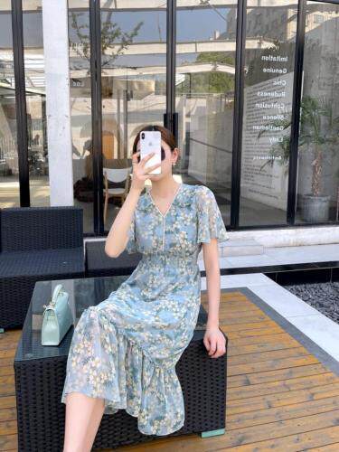 小清新花色连衣裙，女装连衣裙，YO\VLF雅洛菲