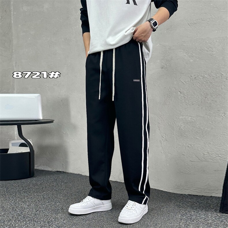 条纹垂感休闲弯刀裤男宽松百搭卫裤运动长裤A329-K8721-P65,男装休闲裤,电商A329