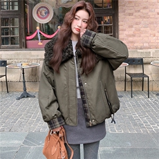 现货主推加厚羊羔毛休闲派克服1813款P245-K325，女装派克服，2B142