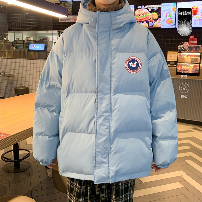 港风冬季新款连帽羽绒服白鸭绒男潮宽松印花YR6137P225控268,男装羽绒服,电商A268A