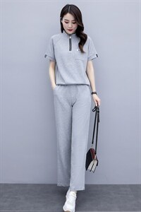 2025夏季新款简约气质减龄时尚休闲百搭舒适显瘦两件套图片