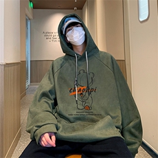 港风抖音直播得物高品质宽松麂皮绒连帽卫衣W6003P48，男装卫衣，电商C408(原B339-1)